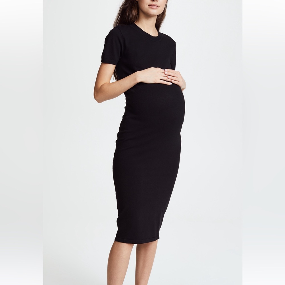 Hatch Black Midi Maternity Dress